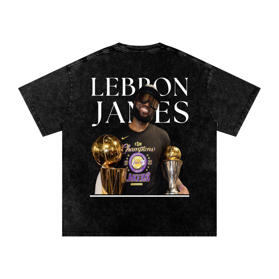 Lebron James Snow Washed Oversized Cotton T-Shirt