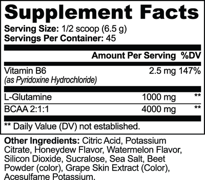 BCAA Post Workout Powder (Honeydew/Watermelon)