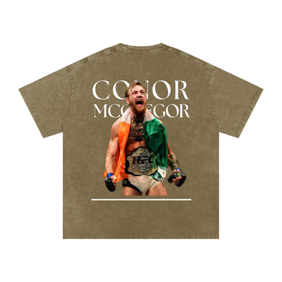 Connor Mcgregor Snow Washed Oversized Cotton T-Shirt