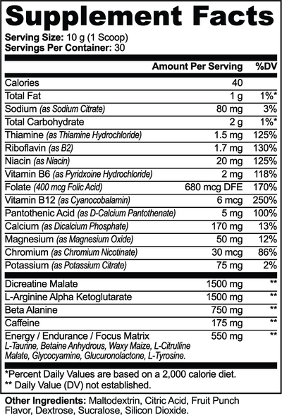 Nitric Shock Pre-Workout Powder (Fruit Punch)