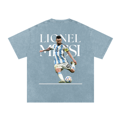 Lionel Messi Snow Washed Oversized Cotton T-Shirt