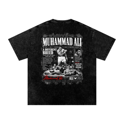 Ali Newspaper Snow Washed Oversized Cotton T-Shirt