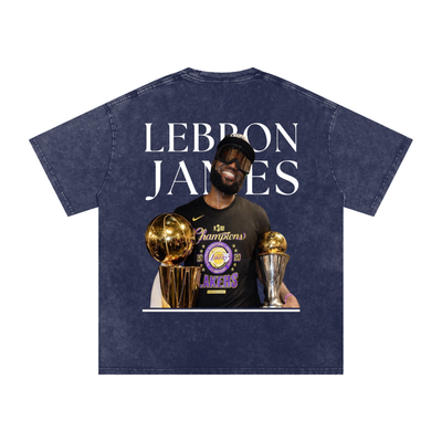 Lebron James Snow Washed Oversized Cotton T-Shirt