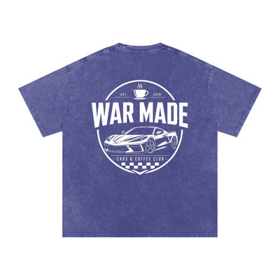 Cars & Coffee Club Snow Washed Oversized Cotton T-Shirt