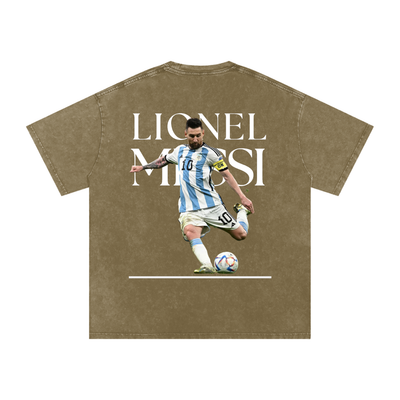 Lionel Messi Snow Washed Oversized Cotton T-Shirt