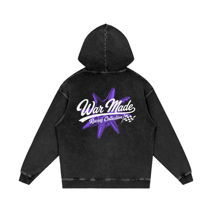 The Racing Collection Snow Washed Loose Cotton Hoodie