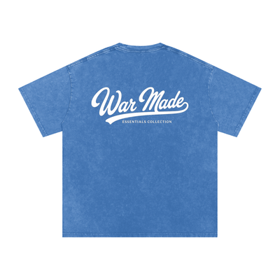 War Made Script Snow Washed Oversized Cotton T-Shirt