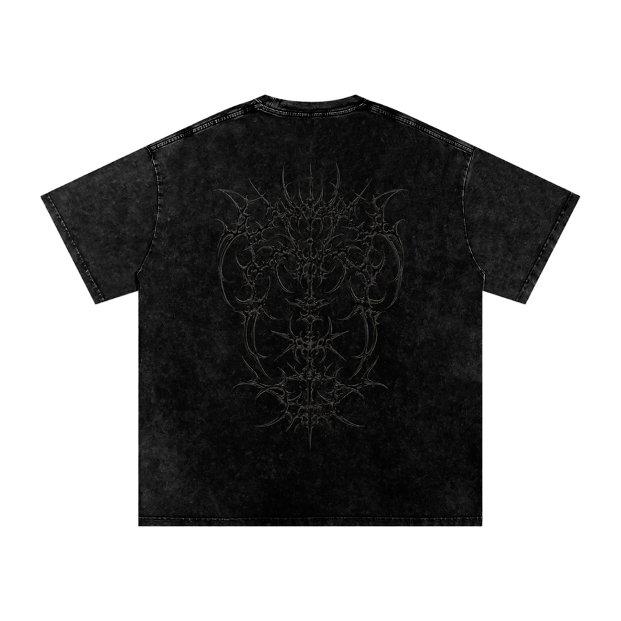 Blackout Spine Snow Washed Oversized Cotton T-Shirt