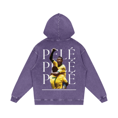 Pelé Snow Washed Loose Cotton Hoodie