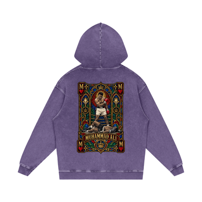 "Stained Glass" ALI Snow Washed Loose Cotton Hoodie