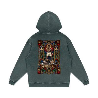 "Stained Glass" ALI Snow Washed Loose Cotton Hoodie
