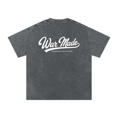 War Made Script Snow Washed Oversized Cotton T-Shirt