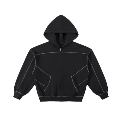 War Made Script Boxy Fleece Zip Hoodie (Runs Small)