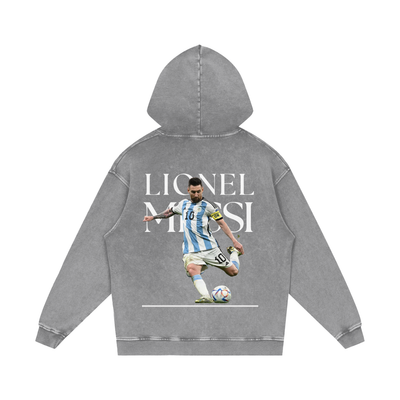 Lionel Messi Snow Washed Loose Cotton Hoodie