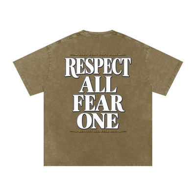 Respect All. Fear One. Snow Washed Oversized Cotton T-Shirt