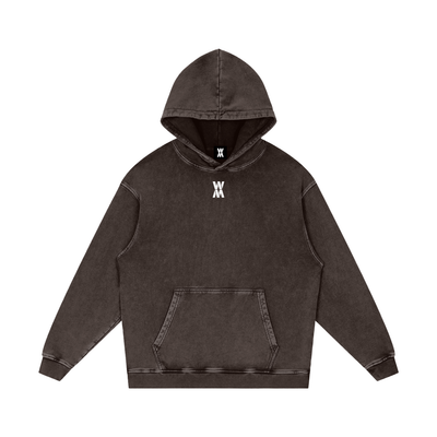 War Made Script Snow Washed Loose Cotton Hoodie