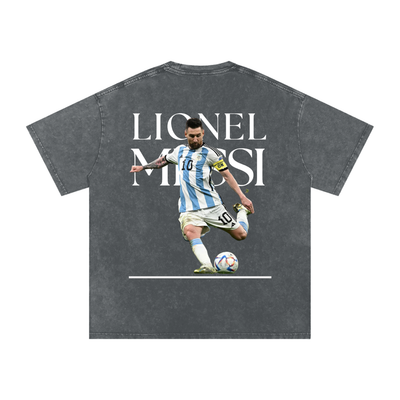 Lionel Messi Snow Washed Oversized Cotton T-Shirt