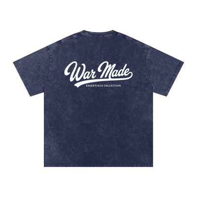 War Made Script Snow Washed Oversized Cotton T-Shirt