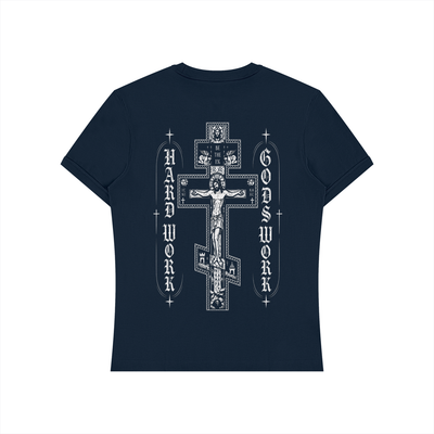 Cross Hard Work Gods Work Unisex Slim Fit T-Shirt