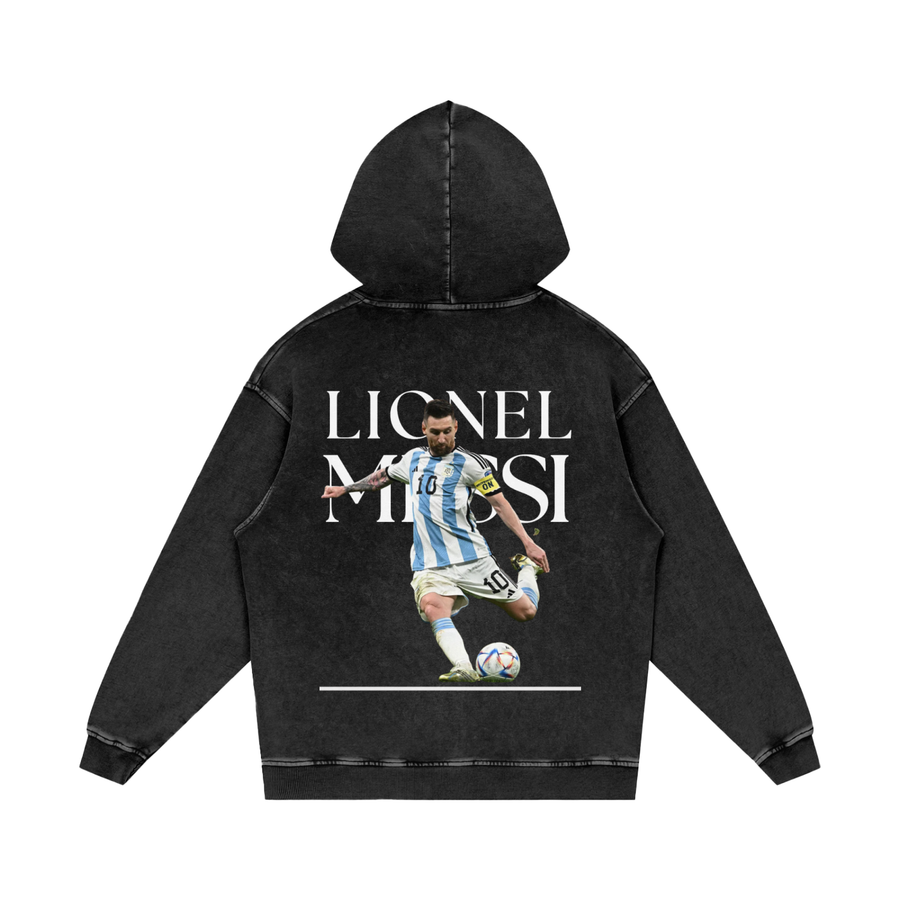 Lionel Messi Snow Washed Loose Cotton Hoodie