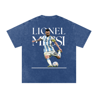 Lionel Messi Snow Washed Oversized Cotton T-Shirt