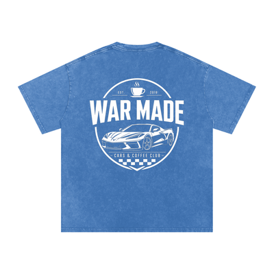 Cars & Coffee Club Snow Washed Oversized Cotton T-Shirt