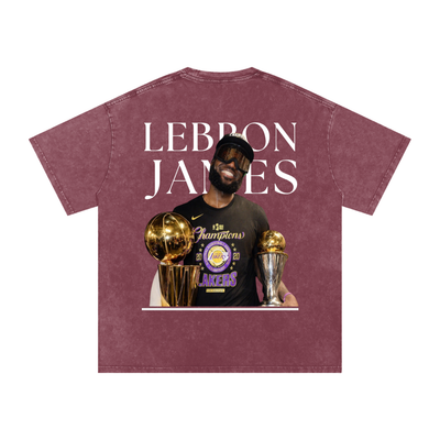 Lebron James Snow Washed Oversized Cotton T-Shirt