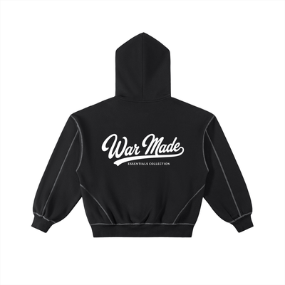War Made Script Boxy Fleece Zip Hoodie (Runs Small)