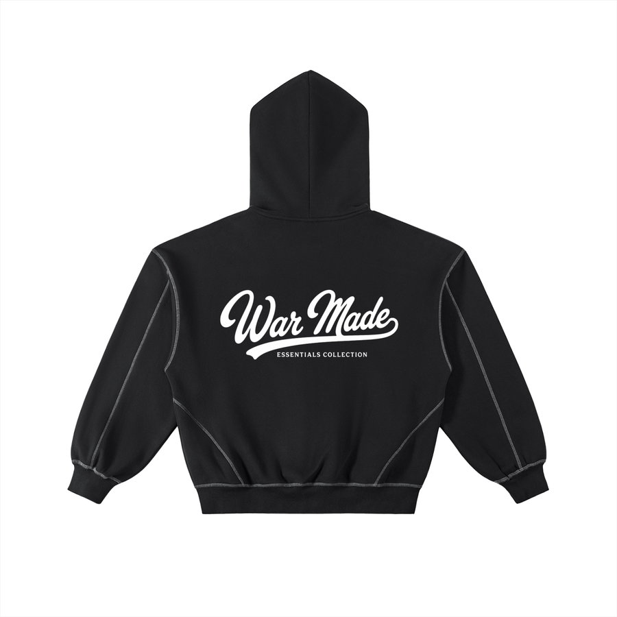 War Made Script Boxy Fleece Zip Hoodie (Runs Small)