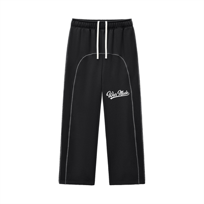 War Made Script Contrast-Stitched Fleece Sweatpants (Runs Large)
