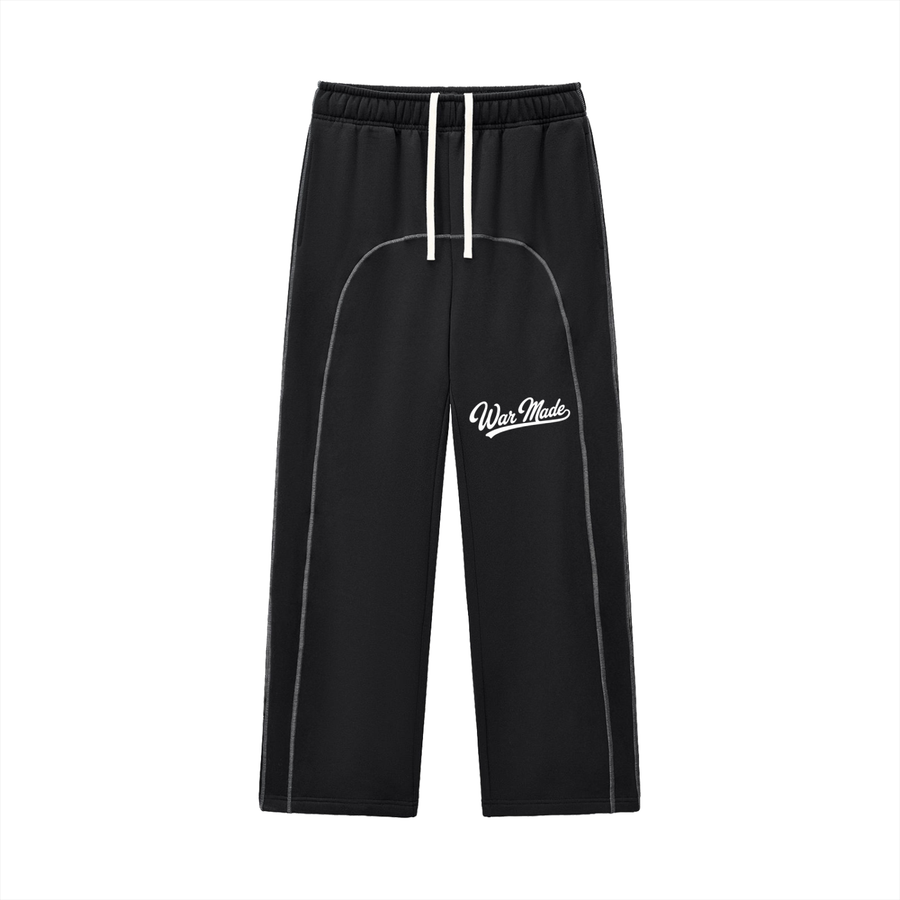 War Made Script Contrast-Stitched Fleece Sweatpants (Runs Large)
