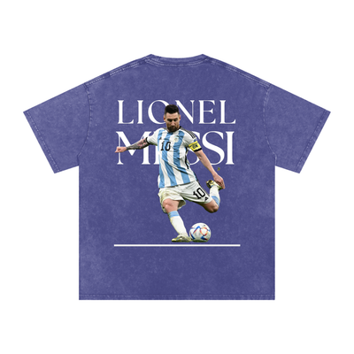 Lionel Messi Snow Washed Oversized Cotton T-Shirt