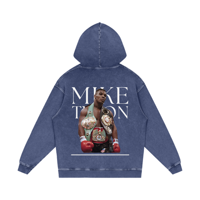 Mike Tyson Snow Washed Loose Cotton Hoodie