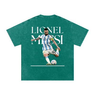 Lionel Messi Snow Washed Oversized Cotton T-Shirt