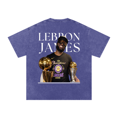 Lebron James Snow Washed Oversized Cotton T-Shirt