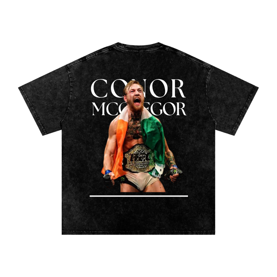 Connor Mcgregor Snow Washed Oversized Cotton T-Shirt