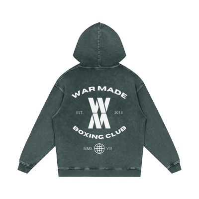 War Made Boxing Club Snow Washed Loose Cotton Hoodie