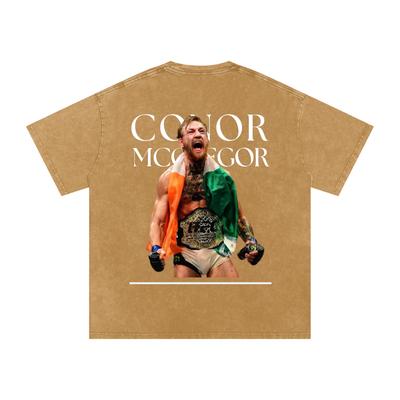 Connor Mcgregor Snow Washed Oversized Cotton T-Shirt