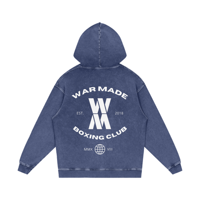 War Made Boxing Club Snow Washed Loose Cotton Hoodie