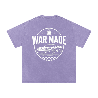 Cars & Coffee Club Snow Washed Oversized Cotton T-Shirt