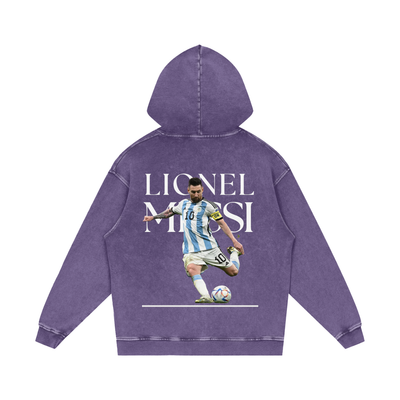 Lionel Messi Snow Washed Loose Cotton Hoodie