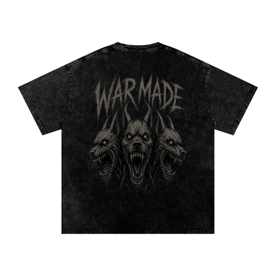 Blackout Cerberus Snow Washed Oversized Cotton T-Shirt