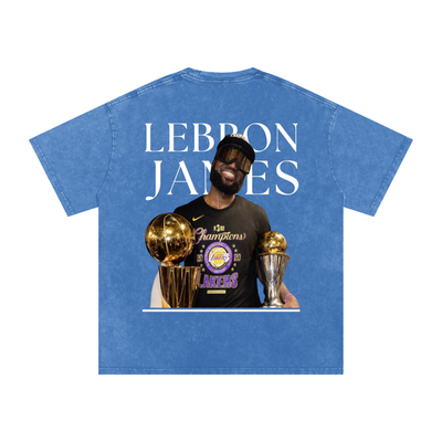 Lebron James Snow Washed Oversized Cotton T-Shirt