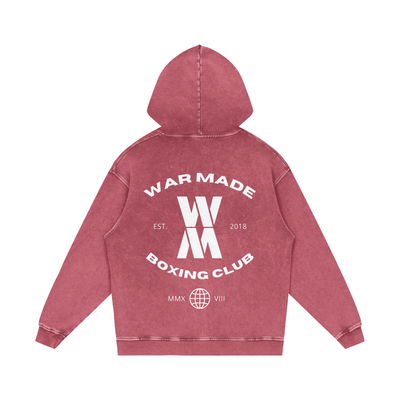 War Made Boxing Club Snow Washed Loose Cotton Hoodie