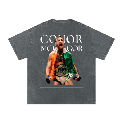 Connor Mcgregor Snow Washed Oversized Cotton T-Shirt