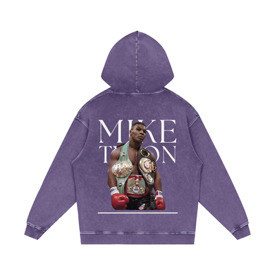 Mike Tyson Snow Washed Loose Cotton Hoodie