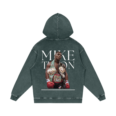 Mike Tyson Snow Washed Loose Cotton Hoodie