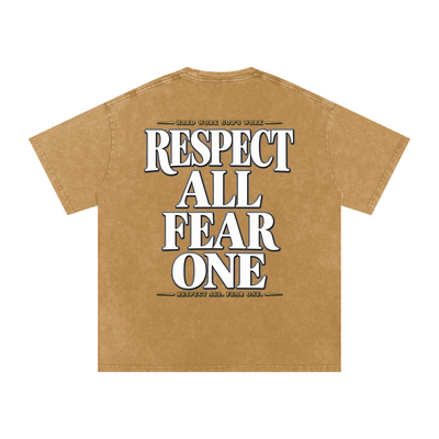 Respect All. Fear One. Snow Washed Oversized Cotton T-Shirt