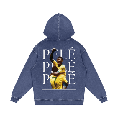 Pelé Snow Washed Loose Cotton Hoodie