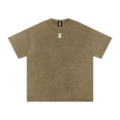 War Made Script Snow Washed Oversized Cotton T-Shirt